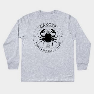 Cancer Zodiac Birthday Star Sign Zodiac Gift Kids Long Sleeve T-Shirt